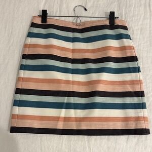 LOFT Multicolor Striped Mini Skirt